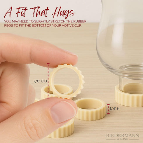 Biedermann & Sons Votive Rubber Gaskets for Peg Candle Holders, Tan...
