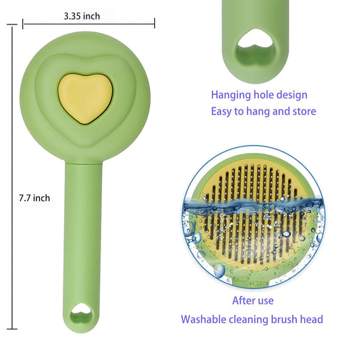 self-cleaning cat and dog grooming brush hair removal comb, cat brush and dog pet comb tool, used to remove loose and loose hair, tangled hair on ...