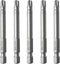 10PCS T30 Torx Screwdriver Bit, 1/4 Inch Hex Shank 65mm Long, S2 Steel Magnetic Torx Screwdriver Set Tool, Silver...