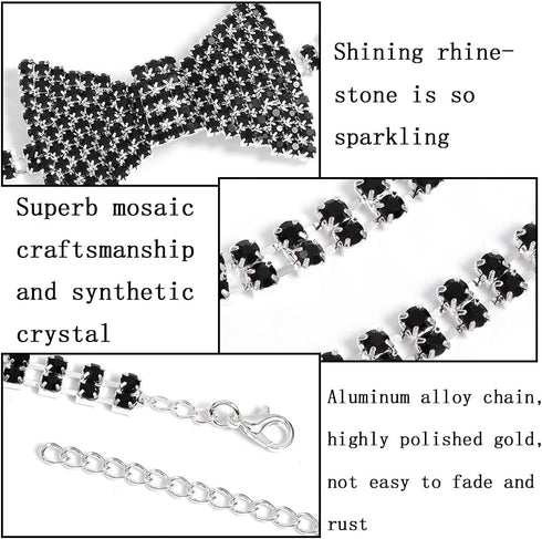 Sethain Boho Rhinestone Choker Necklace Silver Crystal bowknot Necklaces Party Jewelry Accessories for Women and Girls...