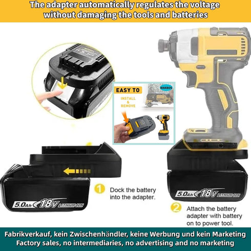 for Makita for Dewalt Battery Adapter,MT20DL Battery Adaptor Compatible for Makita 18V Lithium-ion Battery Convert to Dewalt 20V Battery,DIY Conve...