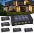 Solar Outdoor Lights, 6 Pack 10 LED Solar Fence Lights, Waterproof Dusk to Dawn Outdoor Lighting for Wall, Deck, Step, Garden, Warm White Light...