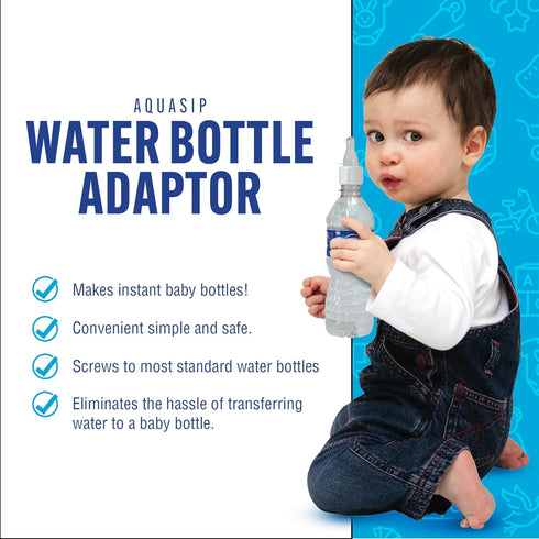Baby Buddy AquaSip Silicone Water Bottle Spout Adapter, Spill Proof, Reusable, and BPA Free, White, 2 Pack...