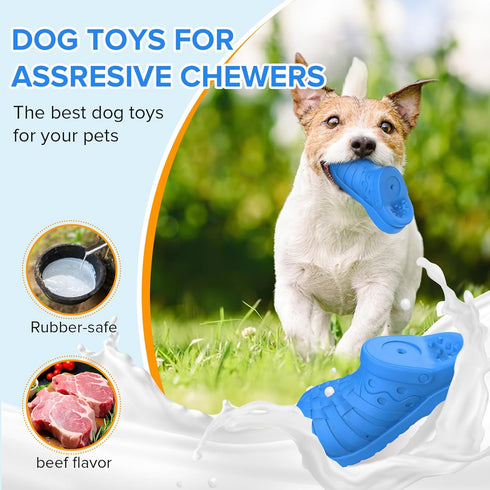 Dog Toys for Aggressive Chewers, Indestructible Dog Toys for Large Dogs, Dog Toys to Keep Them Busy,Tough Dog Toys Natural Rubber Interactive Dog ...