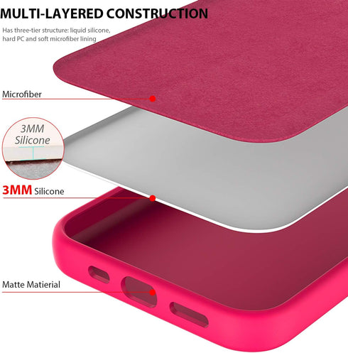 ZUSLAB Nano Silicone Case Compatible with Apple iphone12 Pro Max, Liquid Silicone Rubber Shockproof Bumper Soft Full Protection Cover - Neon Pink...