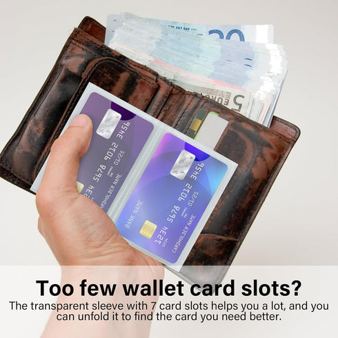 Plastic Wallet Insert for Credit Card Set of 2, Men Wallets Accordion Style Card Picture Holder (Accordion 7 Page)...