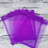 100pcs Organza Drawstring Gifts Bags for Jewelry Women,Coin, 5x7 Inches Sheer Fabric Mesh Purple Plain Pull String Sack for Baby Shower,Christmas,...