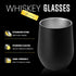 Double-Wall Insulated Whiskey Glass - 12 oz Stemless Nosing Stainless Steel Whisky Glass - Perfect for Bourbon and Whisky Lovers (Black - Pack of ...