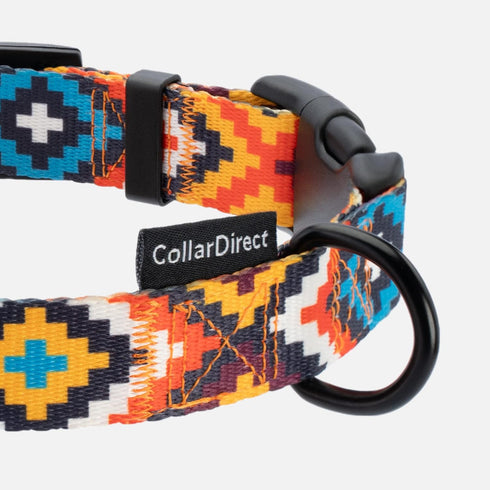 CollarDirect Aztec Dog Collar Adjustable Nylon Tribal Pattern Geometric Pet Collars for Dogs Small Medium Large Puppy (Aztec Sunset, Neck Fit 18"-...