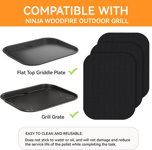 Grill Mats Set for Ninja Woodfire Outdoor Grill Accessories...