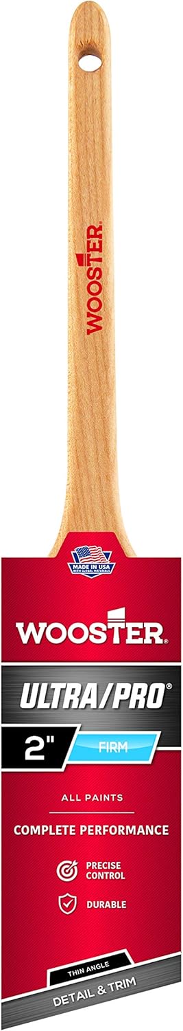 Wooster 912-0041810020, 2-Inch Brush 4181-2 Ultra/Pro Firm Willow Thin Angle Sash Paintbrush......