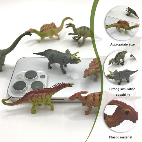 Mini Jurassic Dinosaur Figures Set 12 Pcs Plastic Rubbery Educational Action Playset for Children Science Play Best for Birthday Party Favors (Jur...