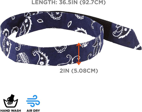 Ergodyne Chill Its 6705 Cooling Bandana, Evaporative Polymer Crystals for Cooling Relief, Quick and Secure Fit, 3-Pack...