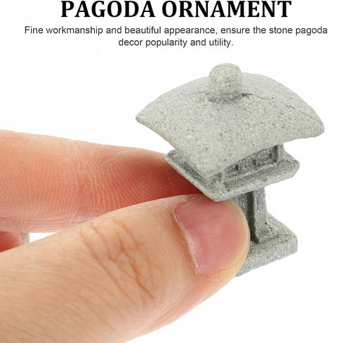 BESPORTBLE Miniature Stone Lantern Pagoda Japanese Style Pagoda Lantern Statue Mini Zen Garden Accessories for Aquarium Patio Micro Landscape Yard...