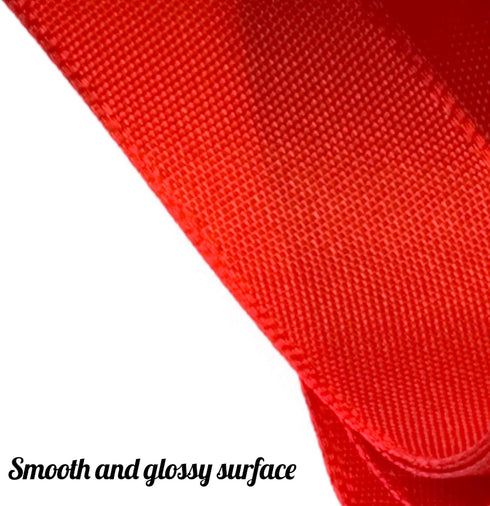 Red Ribbon 1 1/2inch, 25 Yards Satin Craft Ribbon, Single Face Polyester Silk Hair Ribbon, Fabric Ribbon for Bouquets, String Ribbon for Gift Wrap...