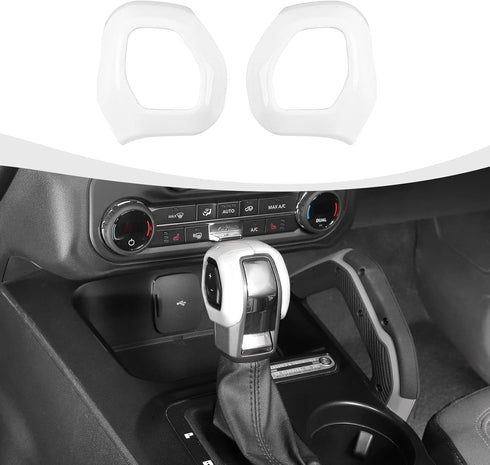 Gear Shift Knob Trim Cover Compatible with 2021-2023 Ford Bronco Interior Accessories, White...