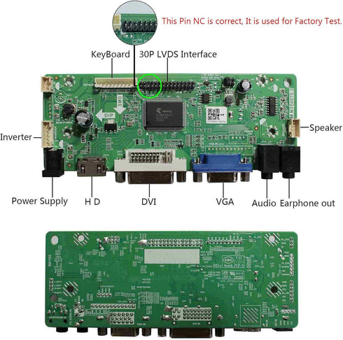VSDISPLAY DVI VGA Audio LCD Controller Board Fit for 17 inch 4:3 1280X960 DV170YGZ-N10 DV170YGM-N10...