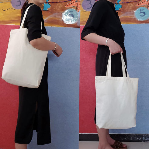 Veyist 2 Pcs Reusable Large Canvas Tote Bags, Blank Multi-purpose Canvas Bags, Suitable for DIY Project, Grocery, Shopping....