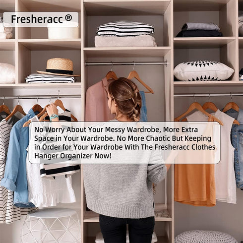 Clothes Hanger Organizer Holder for Space Saving, Fresheracc Hanger Triangle Storage Bag with Handles for Closet Tidier Laundry Rooms Wardrobe Dry...