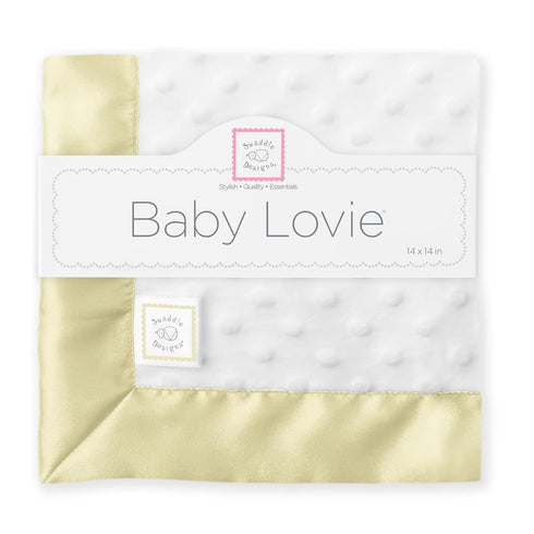SwaddleDesigns Baby Lovie, Small Security Blanket, Plush Dots with Satin Trim, Pastel Yellow...