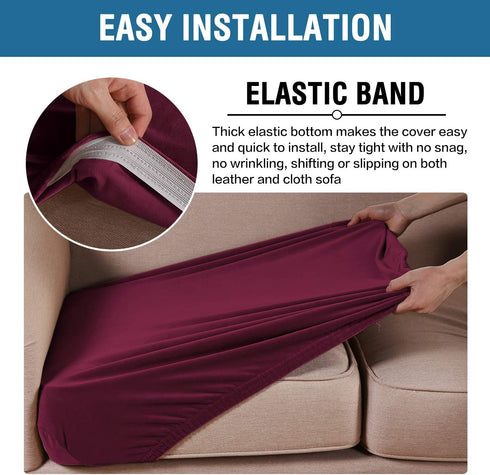 H.VERSAILTEX Velvet Stretch Couch Cushion Cover Plush Cushion Slipcover for Chair Cushion Furniture Protector Seat Cushion Sofa Cover (1 Piece Arm...