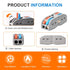 Wire Connectors Nuts,50pcs 2 Conductor Compact Splicing Wire Connectors, 2 in 2 Out Lever Wire Nut Electrical Connectors, 2 Circuit Inline Splices...