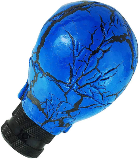 Abfer Car Gear Shifter Knob Skull Car Accessories Stick Shift Knobs with Black Pattern Fit Most Manual Automatic Vehicle (Blue)...