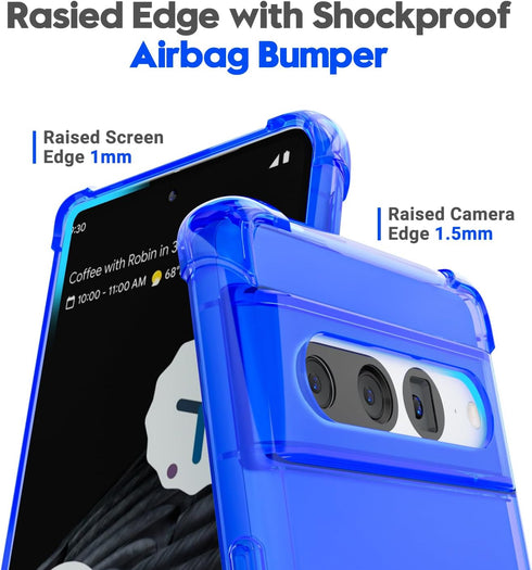for Pixel 7 Pro Case Clear, Neon Bright Vibrant Color, Transparent Jelly Protective Silicone Phone Case with Design for Women Girly Cute, Thin Sli...