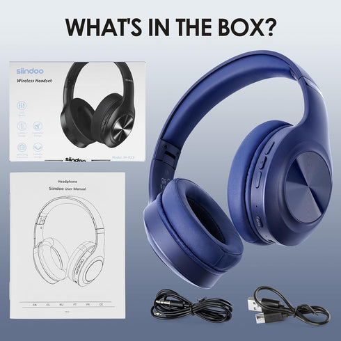 JH-923 Wireless Headphones Over Ear, 65H Playtime, 3EQ Sound Modes, Hi-Res Audio with Deep Bass Microphone,Foldable Lightweight Bluetooth Headphon...