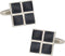 Ribbed Four Piece Gray Enamel Square Cufflinks by Cuff-Daddy...