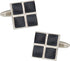 Ribbed Four Piece Gray Enamel Square Cufflinks by Cuff-Daddy...