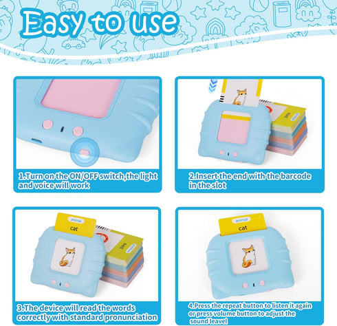 Talking Flash Cards Toddler Toys Pocket Speech for Toddlers 1-3, Talking Learning Flash Cards Educational Toys Sensory Toys Gift for Boys and Girl...