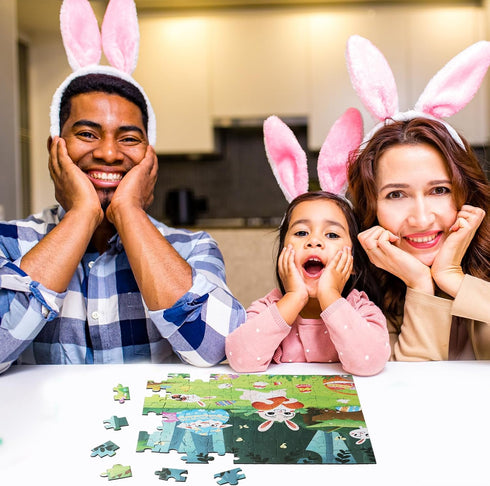 100 Piece Puzzles for Kids Ages 4-6-8 Rabbit Eggs Easter Decorations Jigsaw Floor Puzzles Gifts for Kids School Birthday Party Favors...