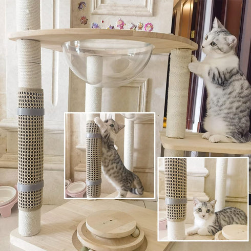 Cat Nail File Scratcher, Cat Scratch Pad Wrapped Around a Cat Scratching Post, Nail File for Cats with 80 Aluminum Oxide Grit, Cat Nail File Can H...