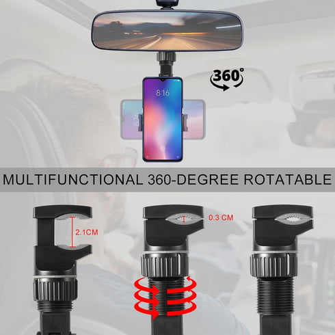 360 Degree Rotatable for Your Car Phone Holder Mount, Rotatogrip SmartPhone Holder Multifunctional Rear Rotato Grip Phone Holder Rearview Mirror P...