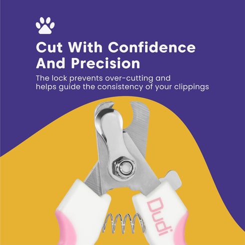 Dudi Pet Cat Nail Clippers and Nail File - Cat Nail Trimmers with Lock Guard - Razor Sharp Grooming Clipper Trimmer Blades for All Breed Sizes - W...