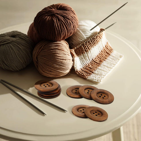 30 Pieces Large Size Wood Buttons 2.36 Inch Round Sewing Button 4 Holes Large Buttons for Crafts Sewing Large Wooden Buttons for DIY Clothing Bag ...