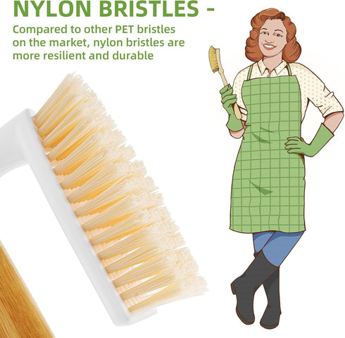 SUBEKYU Scrub Brush, Cleaning Brushes with Handle for Household Use, Heavy Duty Scrub Brushes for Cleaning Bathroom Shower Toilet Bathtub Tile Flo...