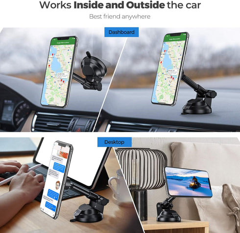 ORIbox Magnetic Phone Holder Car Phone Mount- Strength Suction Cup Car Phone Mount Holder with Adjustable Telescopic Arm, Compatible with All Phon...