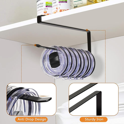 Tumbler Lid Organizer 2 Pack Tumbler Lid Storage Hook Up to 20 Lids, Space Saving Cup Lid Holders Under Cabinet Tumbler Lid Hanger for Kitchen Sto...