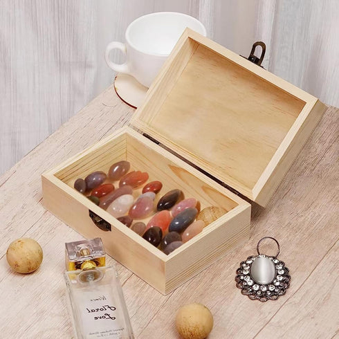 unfinished wooden box, small wooden gift boxes with lids,paintable little wooden box, Jewelry Boxes wooden and Wooden Gift Box for Home Storage (8...