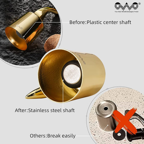 OWO Wine Bottle Stopper Wine Saver with Silicone Stainless Steel Decorative Wine Preserver Wine Toppers Stopper Reusable Wine Corks Keeps Wine Fre...