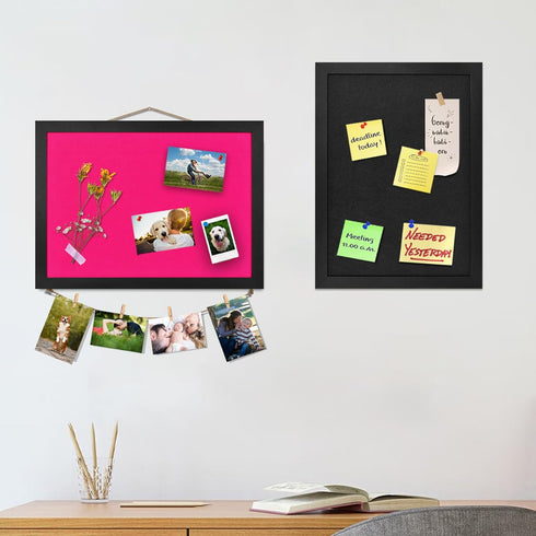 Pink Bulletin Boards Cork Board with Felt, 15"x11" Small Display Pin Board Vision Board for Walls, Jewelry, Notes, Collection, Photos, Office, Woo...