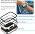 2 Pack Waterproof Case for Apple Watch 44mm SE (2nd Gen) Series 6 5 4 with Tempered Glass Screen Protector, Full Protective Hard PC Bumper Case Fa...