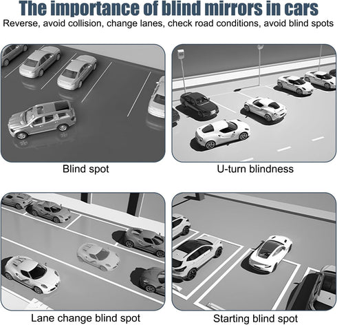 Pack-2 Car Blind Spot Mirror, Waterproof Vehicle Rearview Mirror Accessories, Universal 360 Degree Rotatable Convex Automotive Driving Assistance ...
