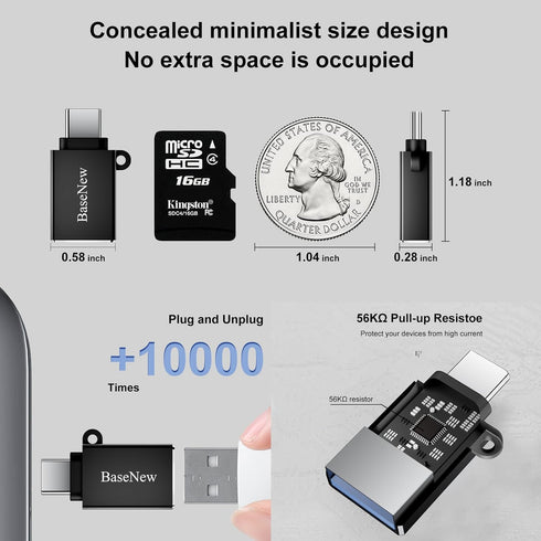USB C to USB Adapter 6 Pack,USB to USB C Adapter,USB-C to USB Adapter,USB A to USB C Adapter,USB C Male USB Female OTG Adapter for MacBook Pro,iPa...