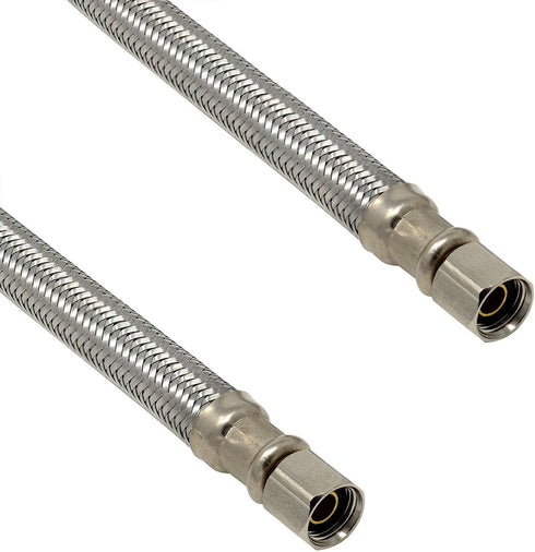 Braided Stainless Steel Ice Maker Water Supply Hose - 6 Ft - Universal 1/4" Connectors from Kelaro