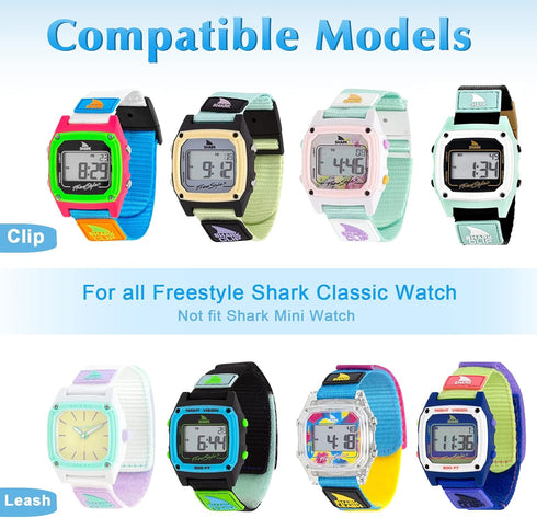 Replacement Nylon Band Compatible with Freestyle Shark Classic Watch, Adjustable Quick-drying Strap for Shark Classic Leash & Clip Watch?Watch Not...