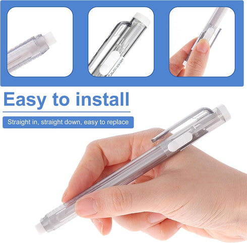 2Pcs Retractable Mechanical Eraser Pen with 10Pcs Replacement Eraser Refills Mechanical Pencil Eraser for Artists Drawing Drafting Painting for Sc...