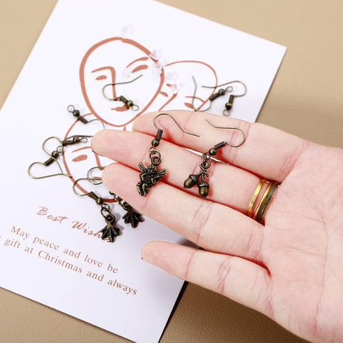 600Pcs/Pack Hypoallergenic Earring Hooks Kit Earring Hooks Open Jump Rings Earring Back Connects for DIY Jewelry Making Supplies Accessories (Bron...
